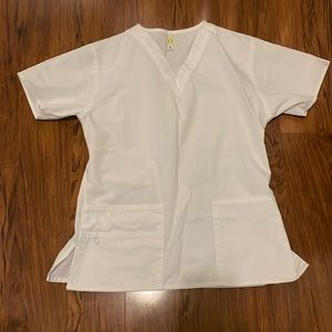 White size small scrub top